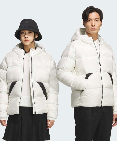 adidas(アディダス)の「PERTEX QUANTUM PUFFYフルジップ ダウンジャケット【adidas Golf/アディダスゴルフ】(ダウンジャケット/コート・メンズ・オフホワイト・XX-LARGE/MEDIUM/LARGE/SMALL/X-LARGE)」の1枚目の写真