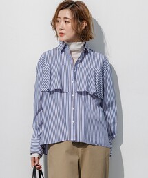 CANCLINI レギュラーカラー ストライプ クロップドシャツ（シャツ