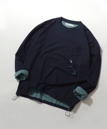 SITRY（シトリー）の「SITRY Double Face Mulch Function Drawcord T-shirt 別注 吸水速乾 抗菌 ダブルフェイス 配色 オーバーサイズ ドローコード ロールアップ 長袖Tシャツ ロンT レディース メンズ（Tシャツ/カットソー）」
