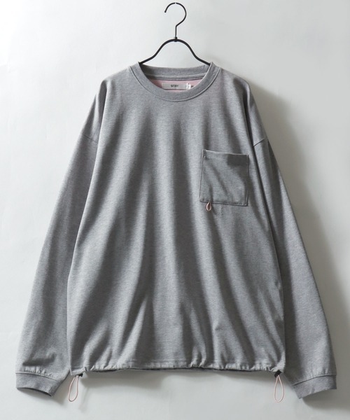 SITRY（シトリー）の「SITRY Double Face Mulch Function Drawcord T-shirt/別注 吸水速乾 抗菌 ダブルフェイス 配色 オーバーサイズ ドローコード ロールアップ 長袖Tシャツ ロンT レディース メンズ（Tシャツ/カットソー・メンズ・グレー/ベージュ/ネイビー/ブラック/アッシュ/チャコール・M/L/XL）」の22枚目の写真