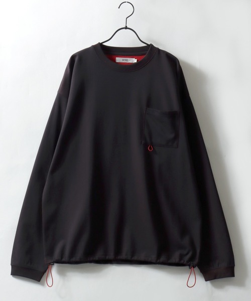 SITRY（シトリー）の「SITRY Double Face Mulch Function Drawcord T-shirt/別注 吸水速乾 抗菌 ダブルフェイス 配色 オーバーサイズ ドローコード ロールアップ 長袖Tシャツ ロンT レディース メンズ（Tシャツ/カットソー・メンズ・グレー/ベージュ/ネイビー/ブラック/アッシュ/チャコール・M/L/XL）」の7枚目の写真