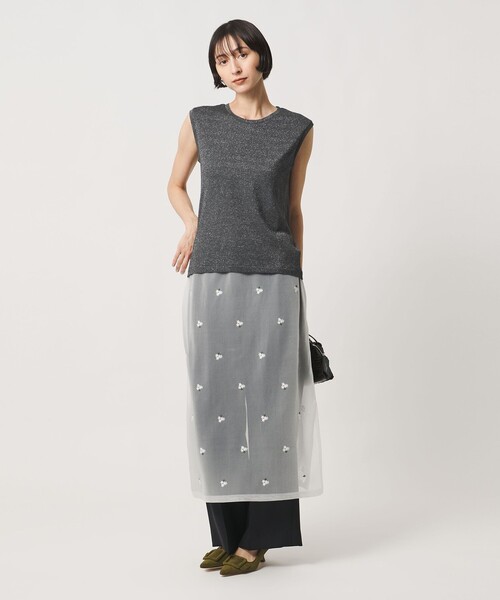 UNITED ARROWS(ユナイテッドアローズ)の「ラメ テンジク ノースリーブ カットソー(Tシャツ/カットソー・レディース・ゴールド/シルバー/ダークグレー・FREE)」の5枚目の写真
