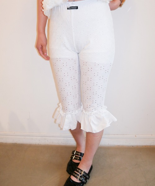 HONEY MI HONEY（ハニーミーハニー）の「HONEY logo cotton lace sabrina pants（その他パンツ・レディース・ホワイト・FREE）」の4枚目の写真