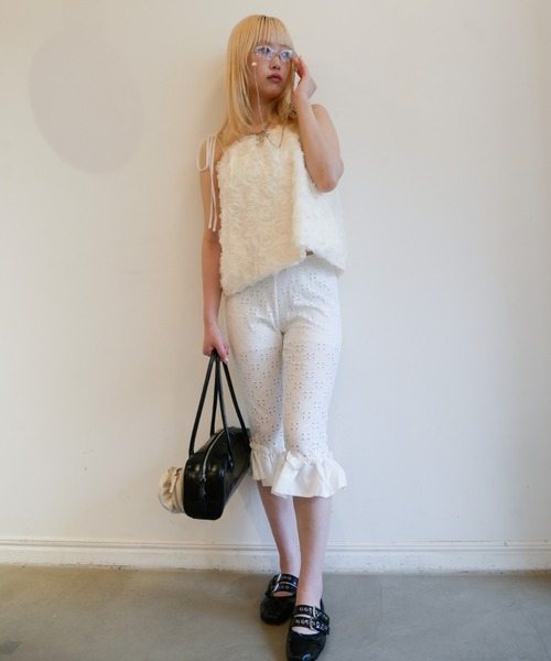 HONEY MI HONEY（ハニーミーハニー）の「HONEY logo cotton lace sabrina pants（その他パンツ・レディース・ホワイト・FREE）」の7枚目の写真