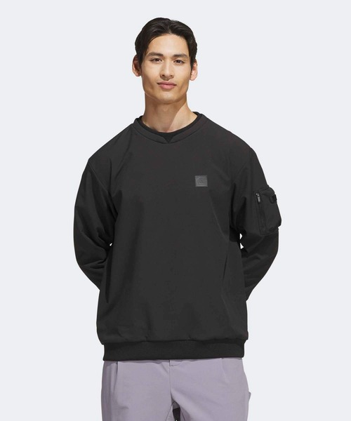 adidas(アディダス)の「クライマウォーム 起毛 クルートップス【adidas Golf/アディダスゴルフ】(ブルゾン・メンズ・ブラック・X-LARGE/SMALL/MEDIUM/LARGE/3XL/XX-LARGE)」の1枚目の写真