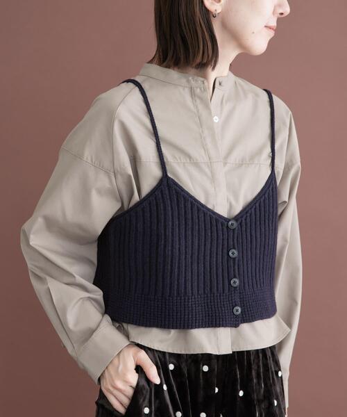 ITEMS URBANRESEARCH(アイテムズ アーバンリサーチ)の「ニットキャミソールレイヤードブラウス(シャツ/ブラウス・レディース・ベージュ/ライトブルー・FREE)」の10枚目の写真