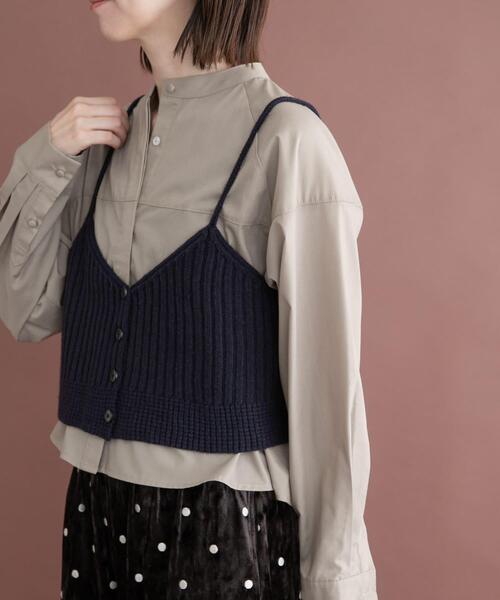 ITEMS URBANRESEARCH(アイテムズ アーバンリサーチ)の「ニットキャミソールレイヤードブラウス(シャツ/ブラウス・レディース・ベージュ/ライトブルー・FREE)」の11枚目の写真
