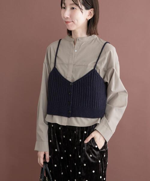 ITEMS URBANRESEARCH(アイテムズ アーバンリサーチ)の「ニットキャミソールレイヤードブラウス(シャツ/ブラウス・レディース・ベージュ/ライトブルー・FREE)」の13枚目の写真