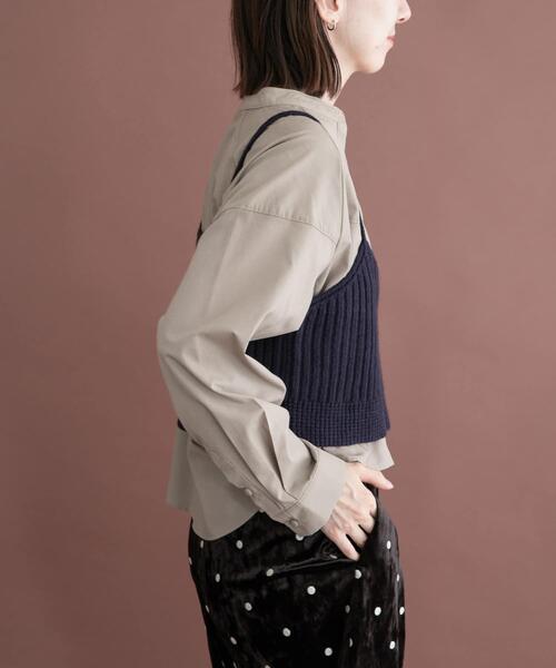 ITEMS URBANRESEARCH(アイテムズ アーバンリサーチ)の「ニットキャミソールレイヤードブラウス(シャツ/ブラウス・レディース・ベージュ/ライトブルー・FREE)」の14枚目の写真