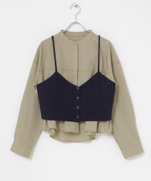 ITEMS URBANRESEARCH(アイテムズ アーバンリサーチ)の「ニットキャミソールレイヤードブラウス(シャツ/ブラウス・レディース・ベージュ/ライトブルー・FREE)」の21枚目の写真