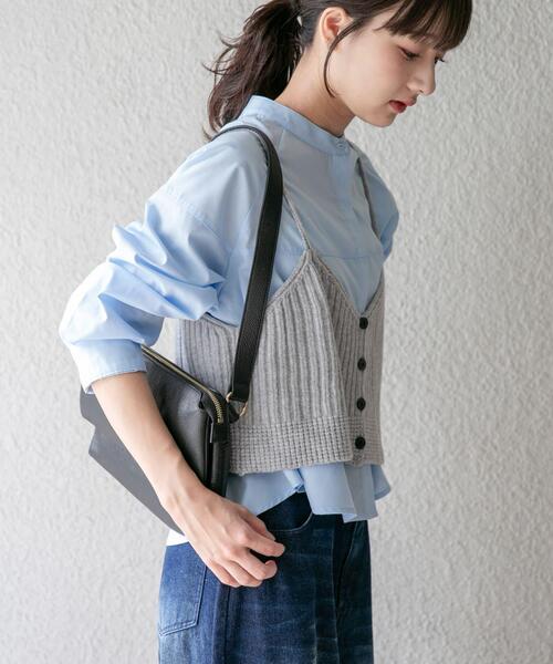 ITEMS URBANRESEARCH(アイテムズ アーバンリサーチ)の「ニットキャミソールレイヤードブラウス(シャツ/ブラウス・レディース・ベージュ/ライトブルー・FREE)」の5枚目の写真