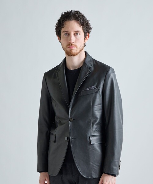 MEN'S BIGI(メンズビギ)の「シープレザー テーラードレザージャケット(テーラードジャケット・メンズ・ブラック/ブラウン・01/02/03/04)」の22枚目の写真