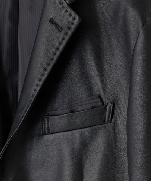 MEN'S BIGI(メンズビギ)の「シープレザー テーラードレザージャケット(テーラードジャケット・メンズ・ブラック/ブラウン・01/02/03/04)」の19枚目の写真