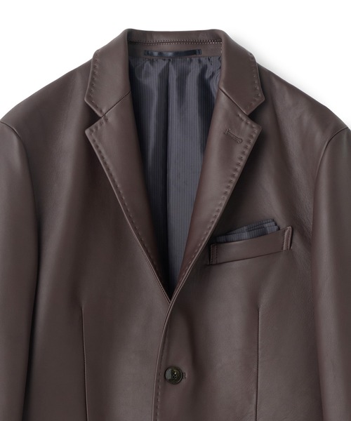 MEN'S BIGI(メンズビギ)の「シープレザー テーラードレザージャケット(テーラードジャケット・メンズ・ブラック/ブラウン・01/02/03/04)」の10枚目の写真