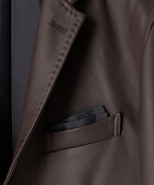 MEN'S BIGI(メンズビギ)の「シープレザー テーラードレザージャケット(テーラードジャケット・メンズ・ブラック/ブラウン・01/02/03/04)」の11枚目の写真