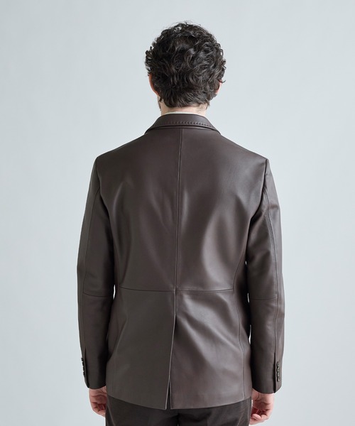 MEN'S BIGI(メンズビギ)の「シープレザー テーラードレザージャケット(テーラードジャケット・メンズ・ブラック/ブラウン・01/02/03/04)」の4枚目の写真