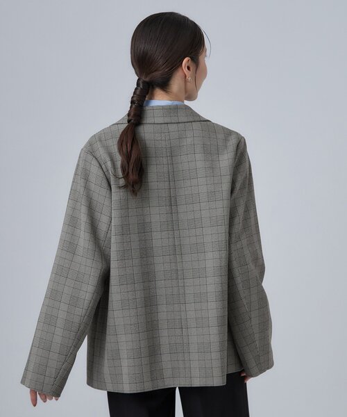 SHOO・LA・RUE(シューラルー)の「【セットアップ可/洗濯後しわになりにくい】ウールフィール ダブルジャケット(テーラードジャケット・レディース・グレー系その他2/ナチュラル/ブラウン系その他2・01/02/03/04)」の6枚目の写真