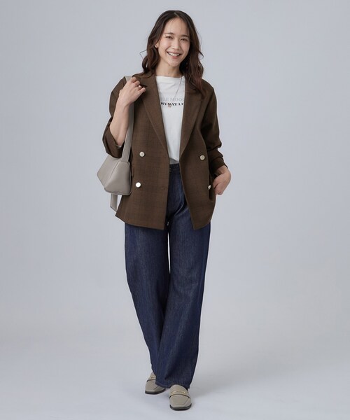 SHOO・LA・RUE(シューラルー)の「【セットアップ可/洗濯後しわになりにくい】ウールフィール ダブルジャケット(テーラードジャケット・レディース・グレー系その他2/ナチュラル/ブラウン系その他2・01/02/03/04)」の15枚目の写真