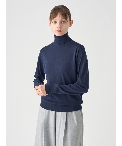 JOHN SMEDLEY(ジョンスメドレー)の「タートルネック長袖ニットプルオーバー(ニット/セーター・レディース・ダークネイビー・S)」の3枚目の写真