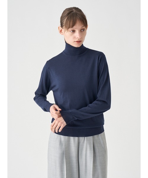 JOHN SMEDLEY(ジョンスメドレー)の「タートルネック長袖ニットプルオーバー(ニット/セーター・レディース・ダークネイビー・S)」の4枚目の写真