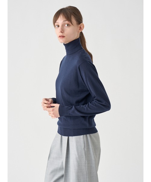 JOHN SMEDLEY(ジョンスメドレー)の「タートルネック長袖ニットプルオーバー(ニット/セーター・レディース・ダークネイビー・S)」の5枚目の写真