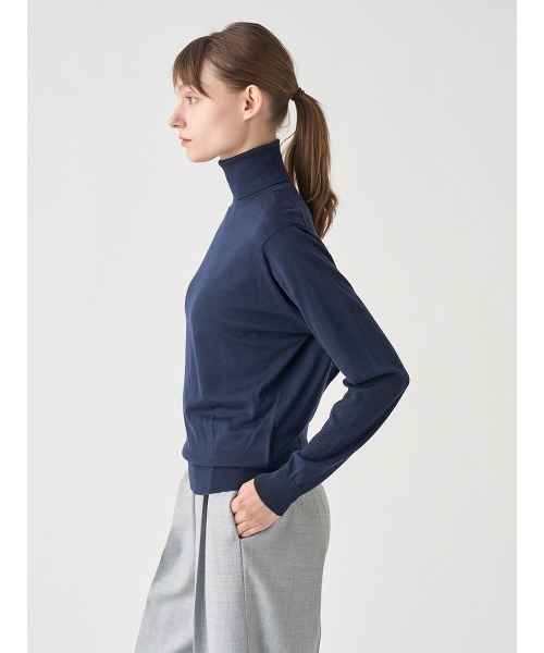JOHN SMEDLEY(ジョンスメドレー)の「タートルネック長袖ニットプルオーバー(ニット/セーター・レディース・ダークネイビー・S)」の6枚目の写真