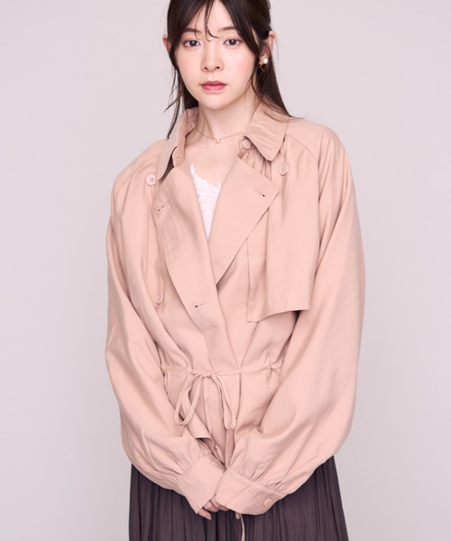 MISCH MASCH(ミッシュマッシュ)の「2026秋冬新作 ペプラムショートトレンチブルゾン(その他アウター・レディース・ブラウン/ベージュ・フリ-)」の14枚目の写真