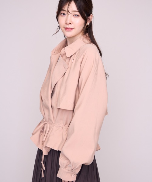 MISCH MASCH(ミッシュマッシュ)の「2026秋冬新作 ペプラムショートトレンチブルゾン(その他アウター・レディース・ブラウン/ベージュ・フリ-)」の20枚目の写真