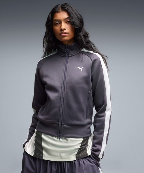 PUMA(プーマ)の「PUMA プーマ ウィメンズ T7 オールウェイズ オン ショート トラック ジャケ(ジャージ・レディース・クリーム/グレー系・MEDIUM/LARGE/X-LARGE/SMALL)」の2枚目の写真