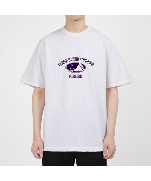 AEXEA(アクシー)の「火星風景 半袖Tシャツ F04BRD_ABX11015(Tシャツ/カットソー・メンズ・ブラック/グレー系その他/ホワイト/ブルー・L/M/S/XL)」の2枚目の写真