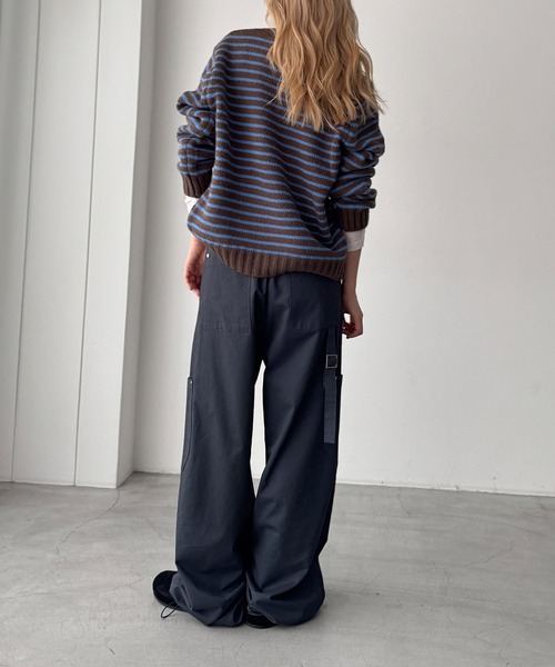 CANAL JEAN(キャナルジーン)の「El mar サイドポケットコットンドロストパンツ(その他パンツ・レディース・ベージュ/ネイビー・ONE SIZE)」の14枚目の写真