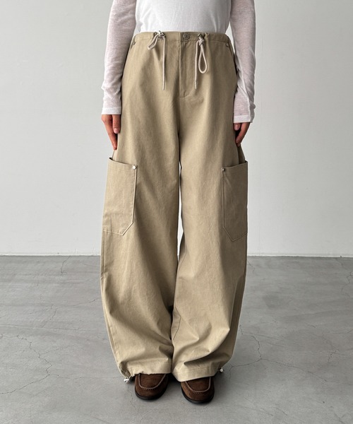 CANAL JEAN(キャナルジーン)の「El mar サイドポケットコットンドロストパンツ(その他パンツ・レディース・ベージュ/ネイビー・ONE SIZE)」の16枚目の写真