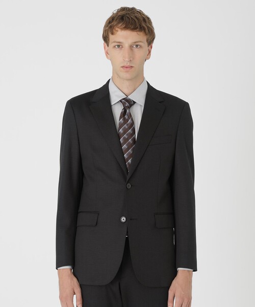 BLACK LABEL CRESTBRIDGE(ブラックレーベル・クレストブリッジ)の「【BE FLEX SUIT】シャドーストライプジャケット(テーラードジャケット・メンズ・ブラック・XL/M/L)」の1枚目の写真