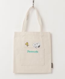 SNOOPY（スヌーピー）の「"09"≪PEANUTS≫2ポケット ふっくらアップリケ & 刺繍 ミニ トートバッグ（トートバッグ）」