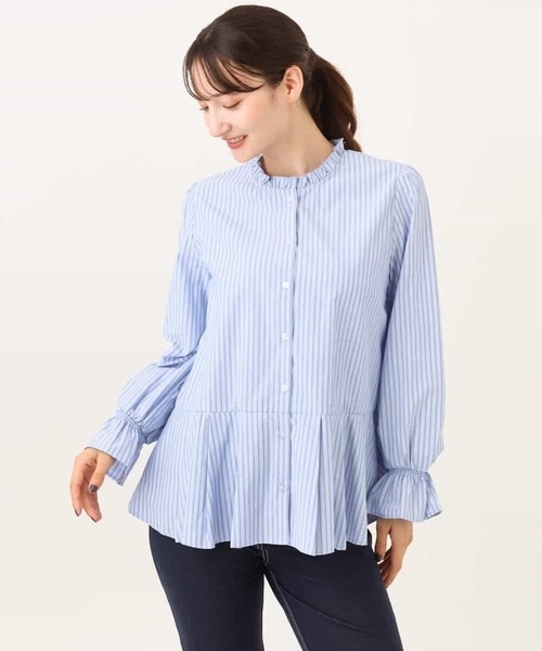 MK MICHEL KLEIN（エムケーミッシェルクラン）の「[洗える]フリルハイネックブラウス×ニットベスト ツインセット（シャツ/ブラウス・レディース・ブラック/ブラウン・38）」の13枚目の写真