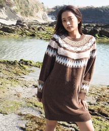 BILLABONG ウィメンズ FAIR ISLE SWEATER ONEPIECE ワンピース 【2026年秋冬モデル】/ビラボンジャガードニットワンピ