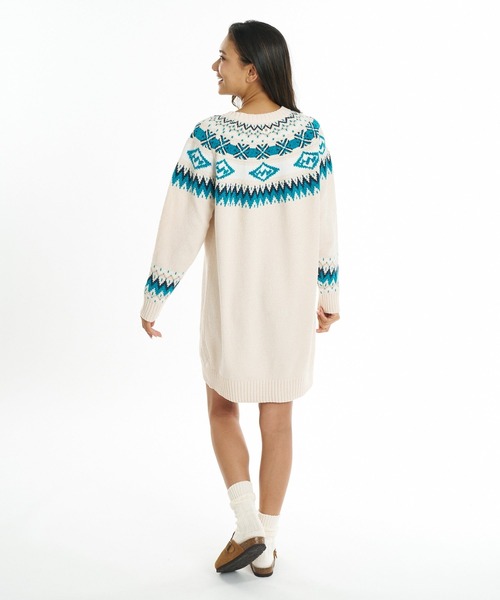 BILLABONG(ビラボン)の「BILLABONG ウィメンズ FAIR ISLE SWEATER ONEPIECE ワンピース 【2026年秋冬モデル】/ビラボンジャガードニットワンピ(ワンピース・レディース・ブラウン/アイボリー・MEDIUM/LARGE)」の5枚目の写真