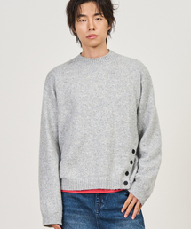 モックネッククロップドニット (MELANGE GREY)