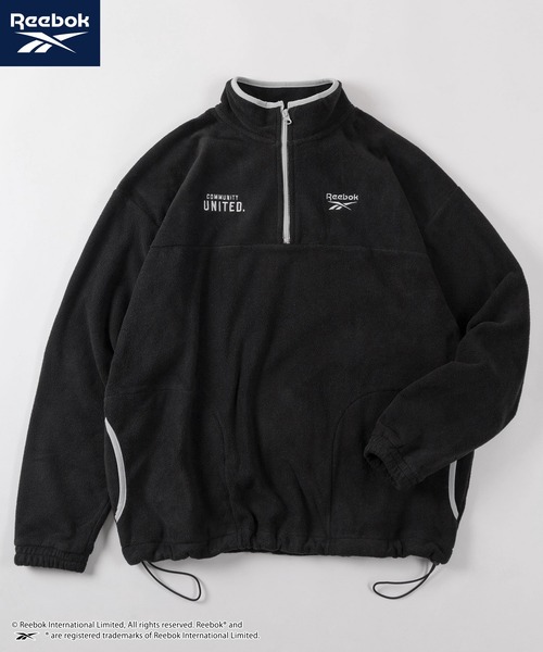 Reebok（リーボック）の「【77】【Reebok/リーボック】フリース ハーフジップ プルオーバー/ハーフジップフリース/スタンドカラー/裾ドローコード/配色ファスナー/配色バインダー/ユニセックス/レディース/メンズ（スウェット・メンズ・キャメル/ネイビー/ホワイト/ブラック・M/L/XL）」の3枚目の写真