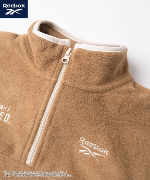 Reebok（リーボック）の「【77】【Reebok/リーボック】フリース ハーフジップ プルオーバー/ハーフジップフリース/スタンドカラー/裾ドローコード/配色ファスナー/配色バインダー/ユニセックス/レディース/メンズ（スウェット・メンズ・キャメル/ネイビー/ホワイト/ブラック・M/L/XL）」の10枚目の写真