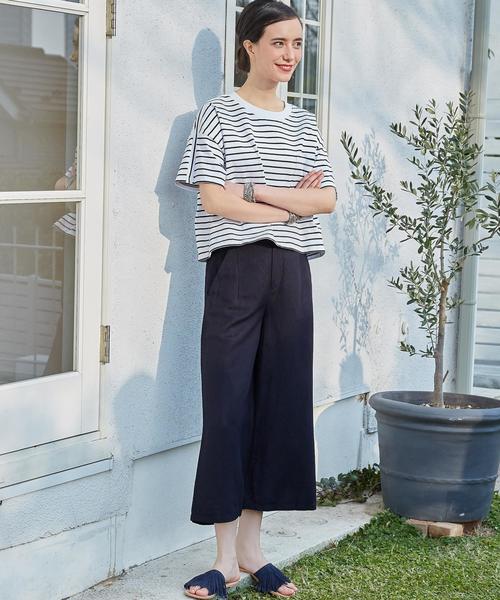 green label relaxing（グリーンレーベルリラクシング）の「CF へヴィウェイト SSL Tシャツ◆（Tシャツ/カットソー・レディース・オフホワイト/ホワイト×ネイビー/グレー/モカ/レッド/その他2・FREE）」の12枚目の写真