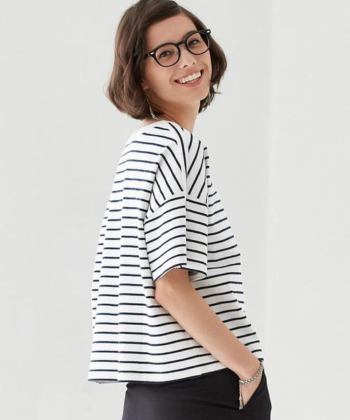 green label relaxing（グリーンレーベルリラクシング）の「CF へヴィウェイト SSL Tシャツ◆（Tシャツ/カットソー・レディース・オフホワイト/ホワイト×ネイビー/グレー/モカ/レッド/その他2・FREE）」の13枚目の写真