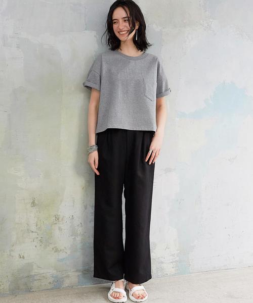 green label relaxing（グリーンレーベルリラクシング）の「CF へヴィウェイト SSL Tシャツ◆（Tシャツ/カットソー・レディース・オフホワイト/ホワイト×ネイビー/グレー/モカ/レッド/その他2・FREE）」の14枚目の写真