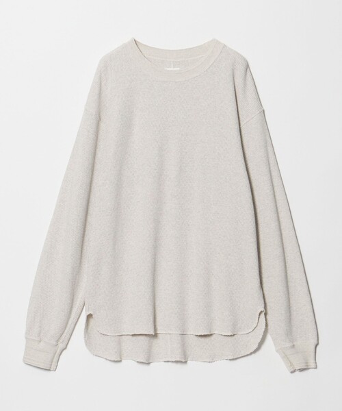KURO(クロ)の「<KURO> THERMAL CREW/クルーネック サーマル(Tシャツ/カットソー・メンズ・ナチュラル・S/L/M)」の1枚目の写真