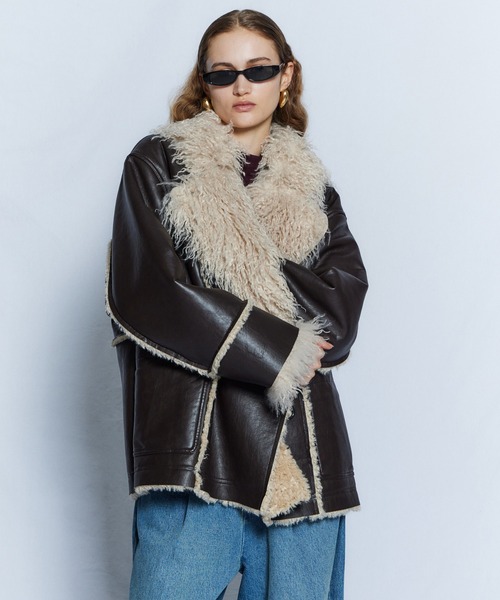 26WINTER PRE-ORDER】Double-Breasted Vegan Mouton Coat/ダブル
