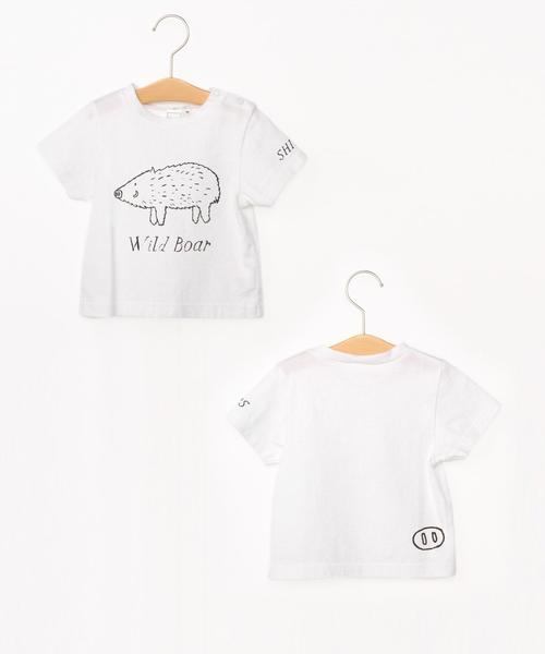 SHIPS KIDS(シップスキッズ)の「SHIPS KIDS:アニマル5-TEE(80~90cm)(Tシャツ/カットソー・キッズ・ブルー/ライトグリーン/オレンジ/グレー/オフホワイト・80/90)」の2枚目の写真