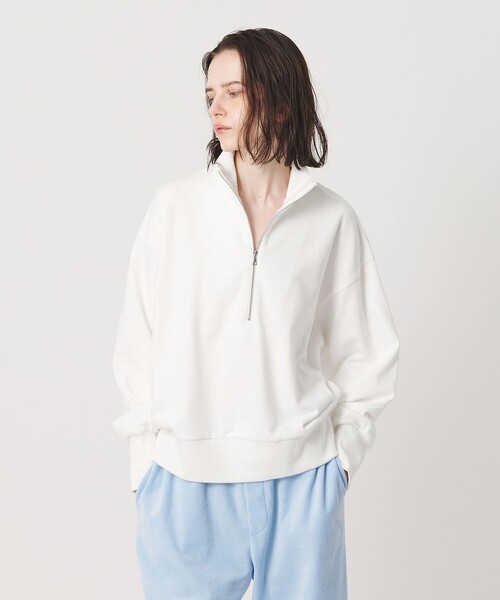 California General Store(California General Store)の「<CGS.>ハーフ ジップ スウェット プルオーバー ウィメンズ(スウェット・レディース・ホワイト/ネイビー・FREE)」の2枚目の写真