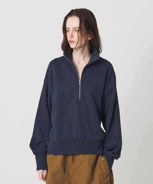 California General Store(California General Store)の「<CGS.>ハーフ ジップ スウェット プルオーバー ウィメンズ(スウェット・レディース・ホワイト/ネイビー・FREE)」の5枚目の写真