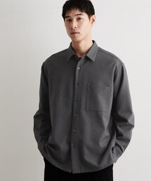 【洗濯機OK】ウールライク 長袖オックスシャツ