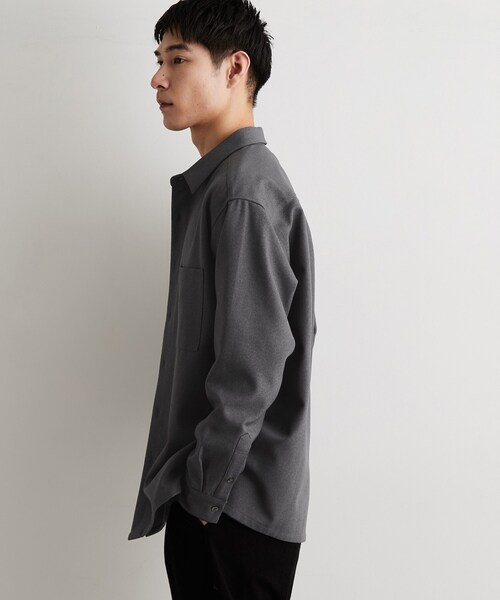 THE SHOP TK (ザ ショップ ティーケー )の「【洗濯機OK】ウールライク 長袖オックスシャツ(シャツ/ブラウス・メンズ・ブラウン系その他/ブラック/チャコールグレー・02/03/04)」の18枚目の写真